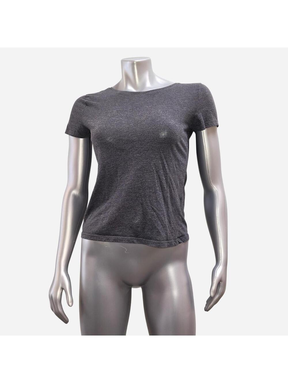 HM Basics Womens Charcoal Heather Gray Short Sleeve T-Shirt Medium